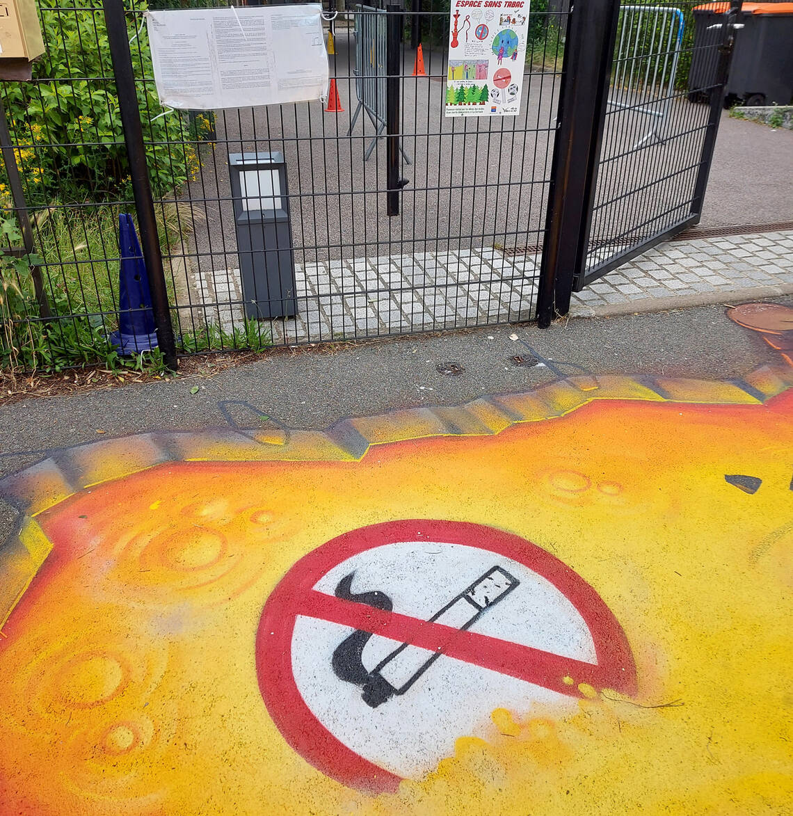 Panneau Espace Santé Sans Tabac - 21x30 Cm - Adhésif - Conforme Décret