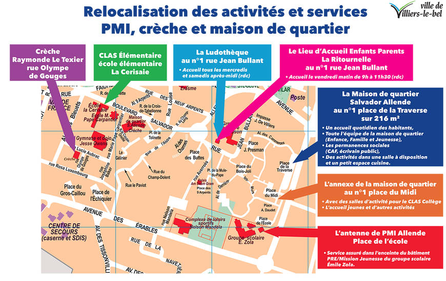 Relocalisation des activités de la Maisonde Quartier S Allende pendant les travaux